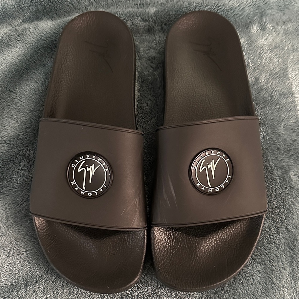Giuseppe Zanotti Black Slide Sandals for Men